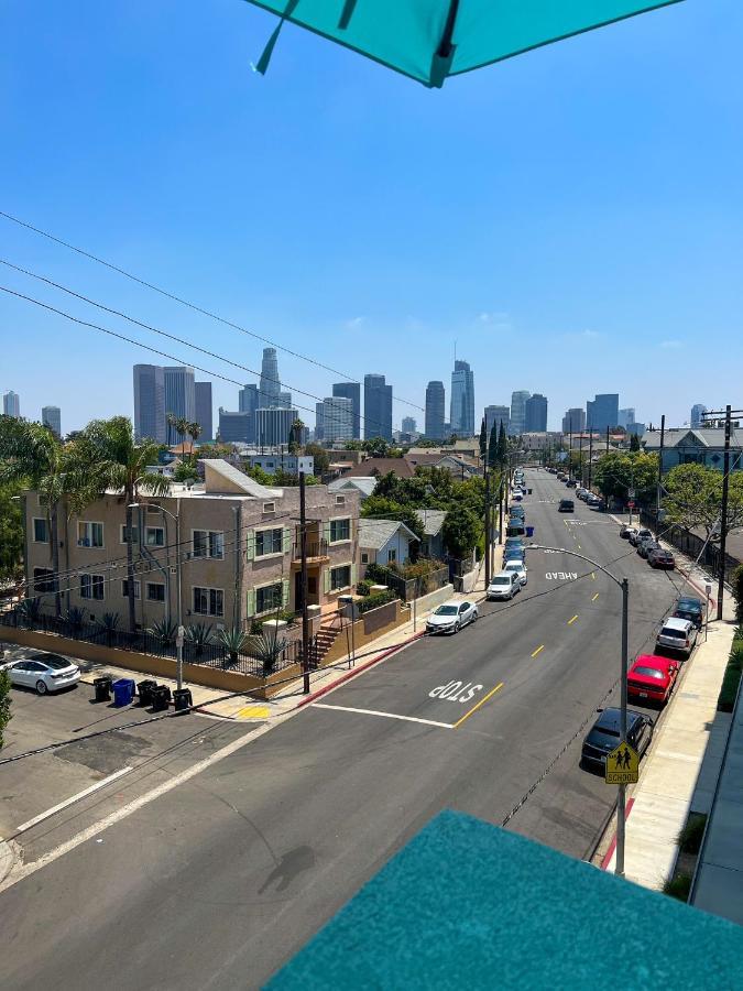 Downtown Los Angeles Skyline Balcony View Modern Penthouse Экстерьер фото