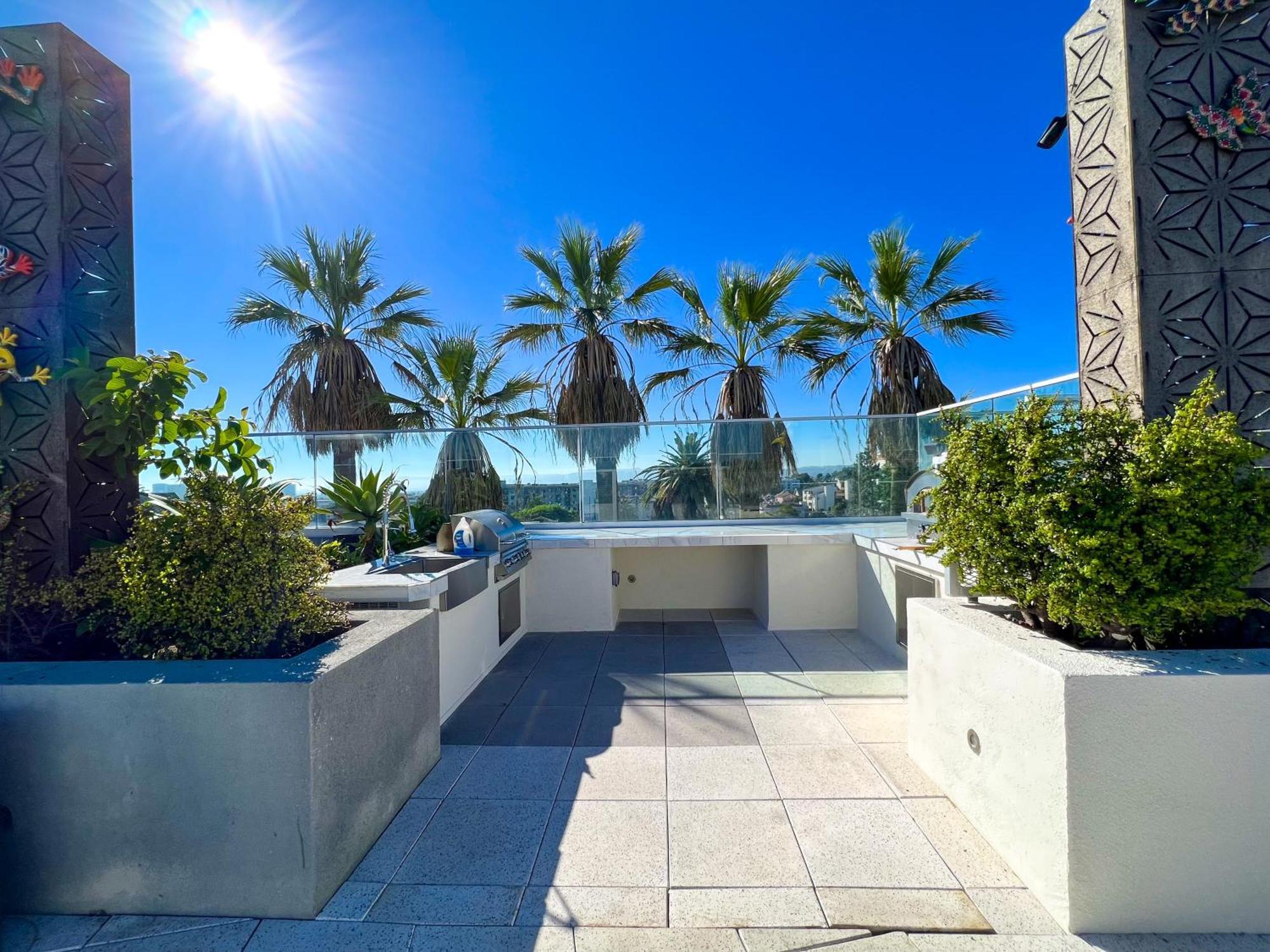 Downtown Los Angeles Skyline Balcony View Modern Penthouse Экстерьер фото